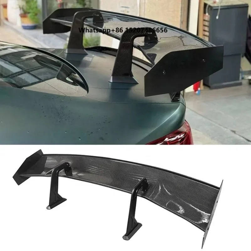 For Universal Car M Pro Style Carbon Fiber Rear Wing High Rear Swan Neck Spoiler Wing Car Parts