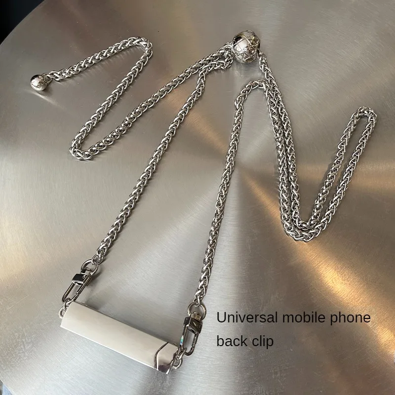 Fashion personality universal metal Shoulder straps mobile phone back clip adjustable chain mobile phone case chain mobile