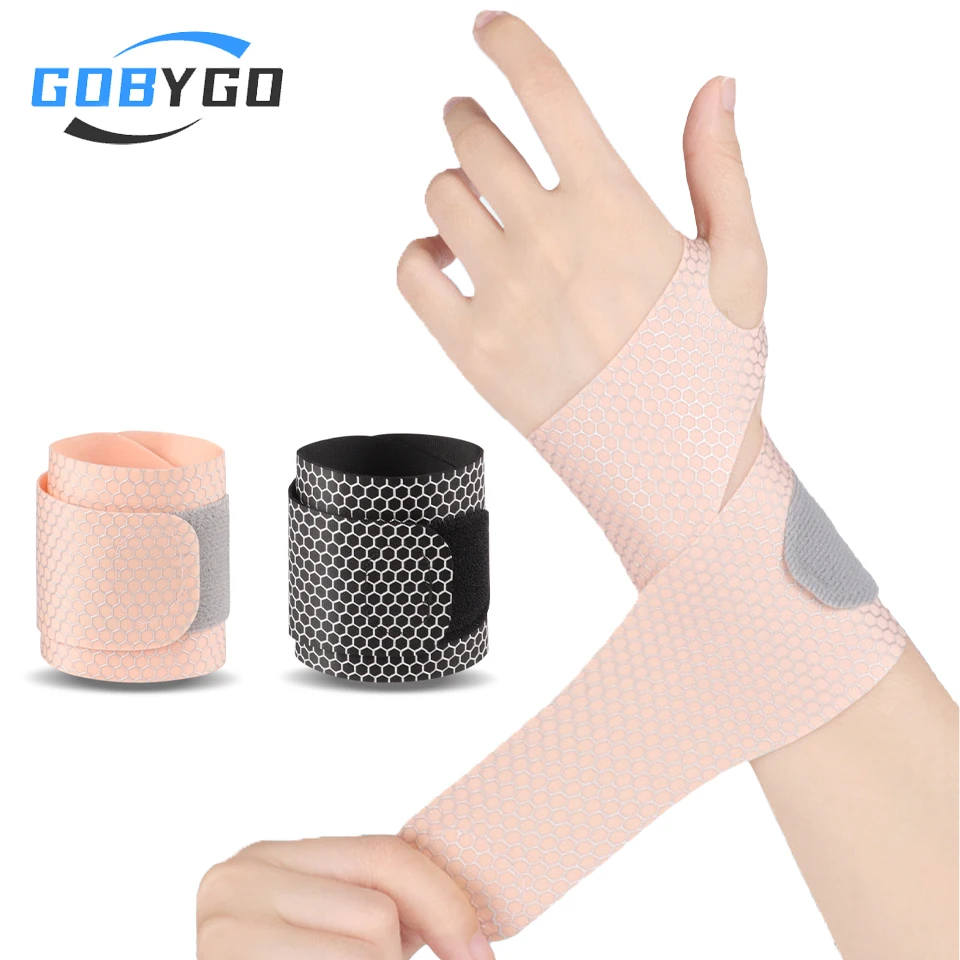 GOBYGO 1Pcs Adjustable Ultra Thin Wrist Strap Breathable Wrist Support For Gym Exercise Arthritis Tendonitis Sprains Pain Relief