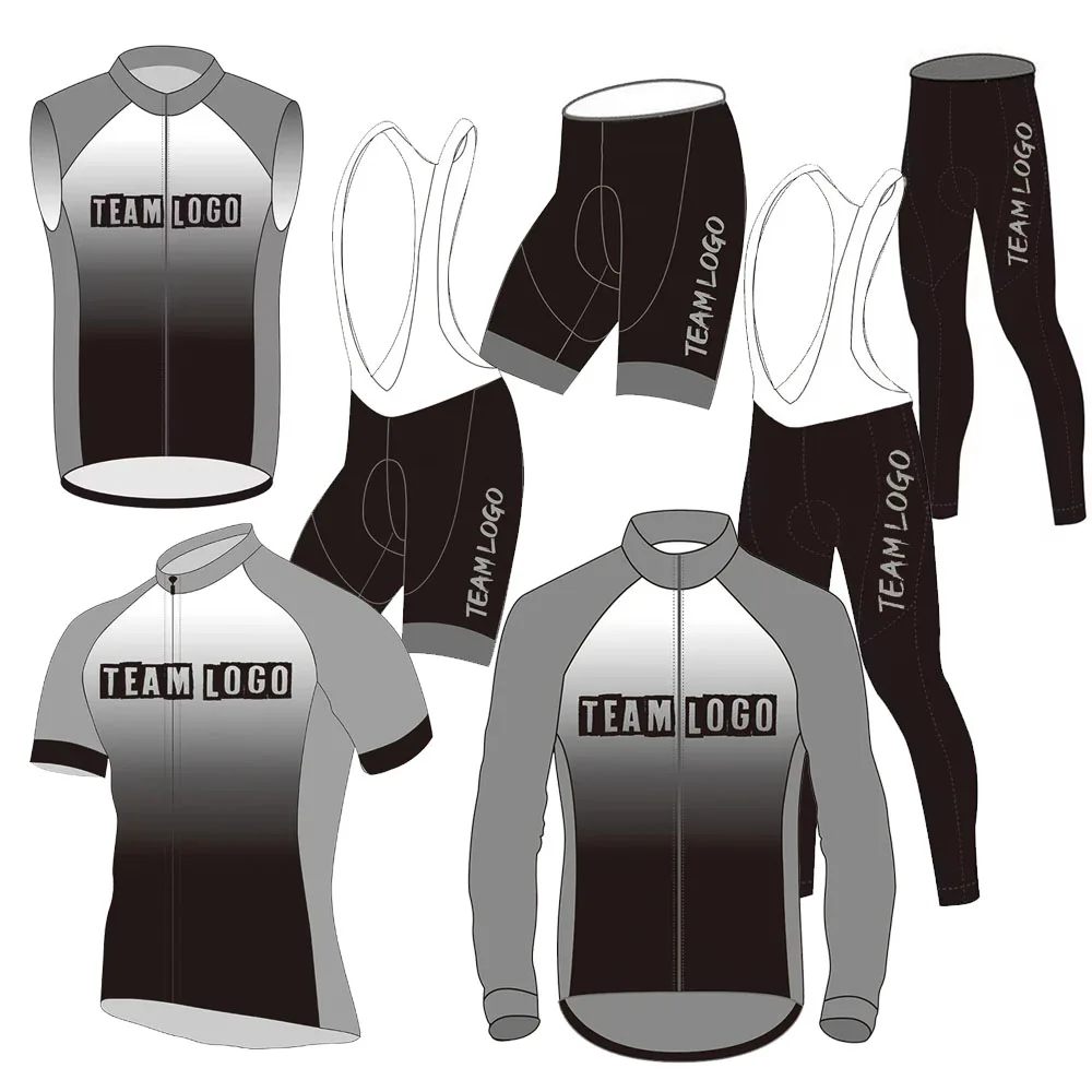 Custom Team Cycling Jersey Set Short Sleeve Cycling Clothing Long Sleeve Kits Customize DIY Wind Vest Winter Fleece Bike Wear