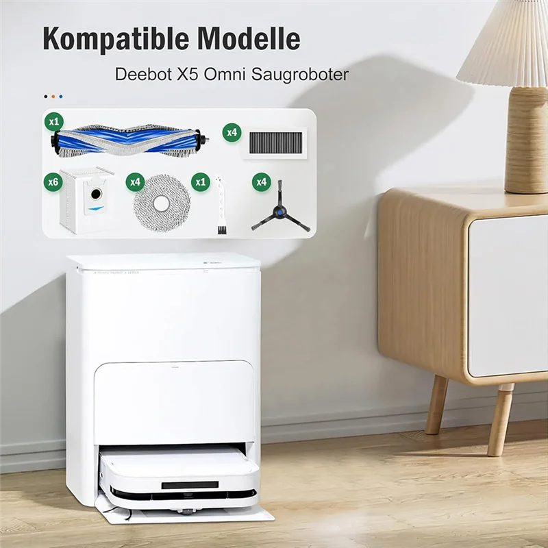 A84G-For Ecovacs Deebot X5 أومني جهاز آلي لتنظيف الأتربة فرشاة جانبية رئيسية فلتر Hepa ممسحة القماش أكياس الغبار استبدال قطع الغيار