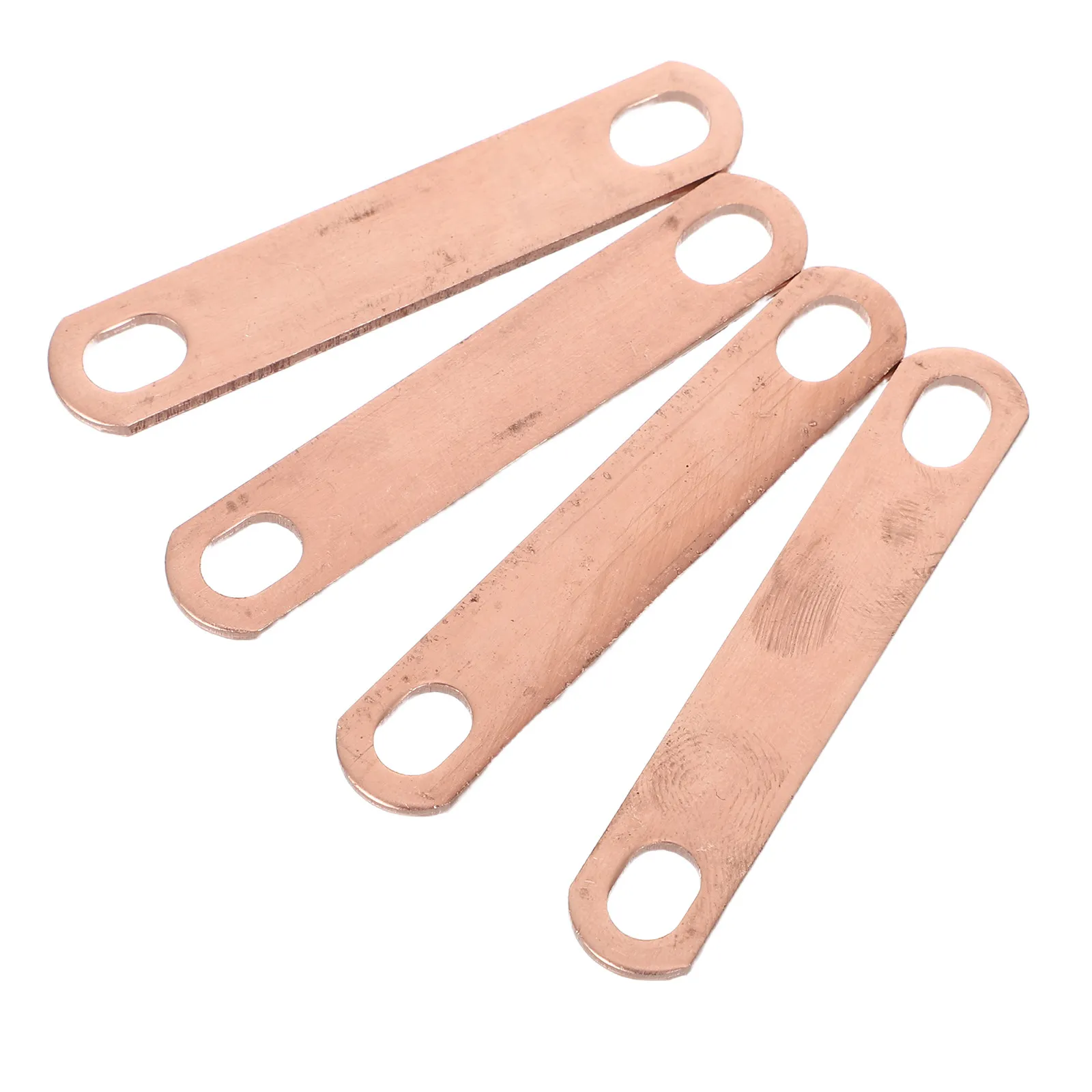 4Pcs Copper Busbar Connectors High Conductivity 50Mm Hole Spacing Battery Copper Assembly Straps for Pack