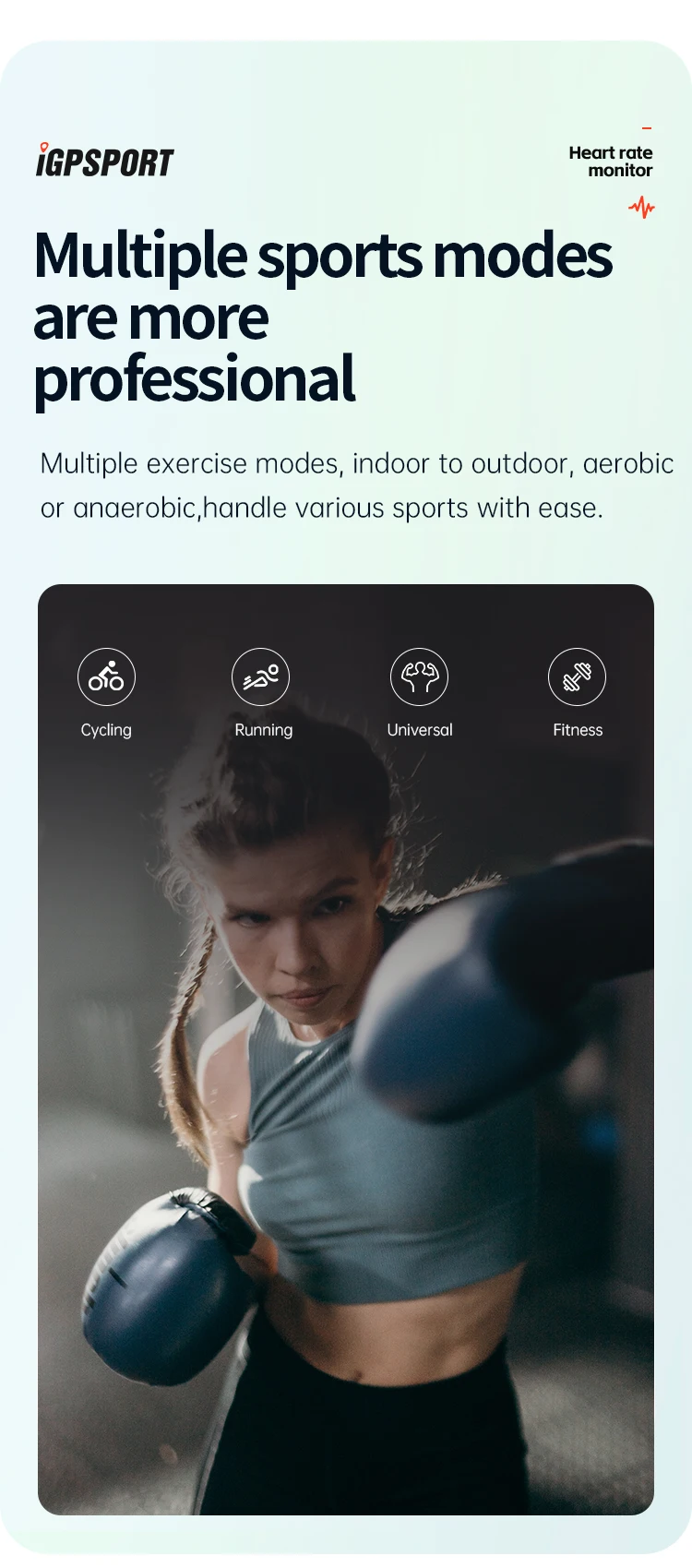 iGPSPORT HR70 Herzfrequenzmesser Armband Fitness Lauf-Sport Herzfrequenzsensor Bluetooth ANT+ für Fahrradcomputer – Detail 7
