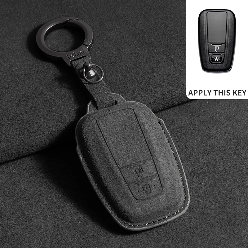 Wildleder Auto Schlüssel etui Abdeckung Shell Schlüssel bund für Toyota Chr Hilux Fortuner Land Prius Cruiser Camry Corolla Crown Rav4 Highlander – Detail 10
