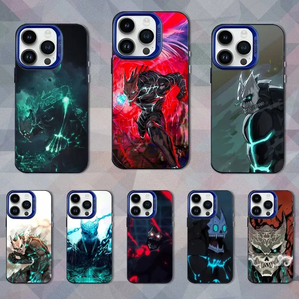 

Hot K-Kaiju No-8 Anime Phone Case For iPhone 16,15,14,13,12,11,Mini,Pro,SE,MAX Blue Matte Silicone Cover