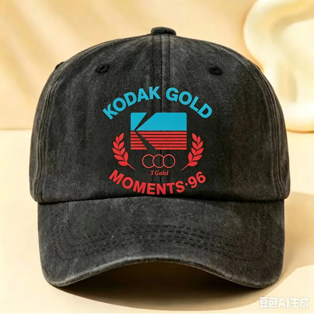 

2026 Kodak Gold Moments '96 Print Washed Baseball Cap Unisex Adjustable Dad Hat Korean Streetwear Casual Sun Hat