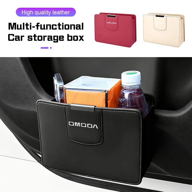 Car Door Garbage Bag Leather for Chery Omoda 7 C7 Phev Omoda 5 9 FX C5 E5 S5 2025 2026 Seat Back Hanging Storage Box Accessoies