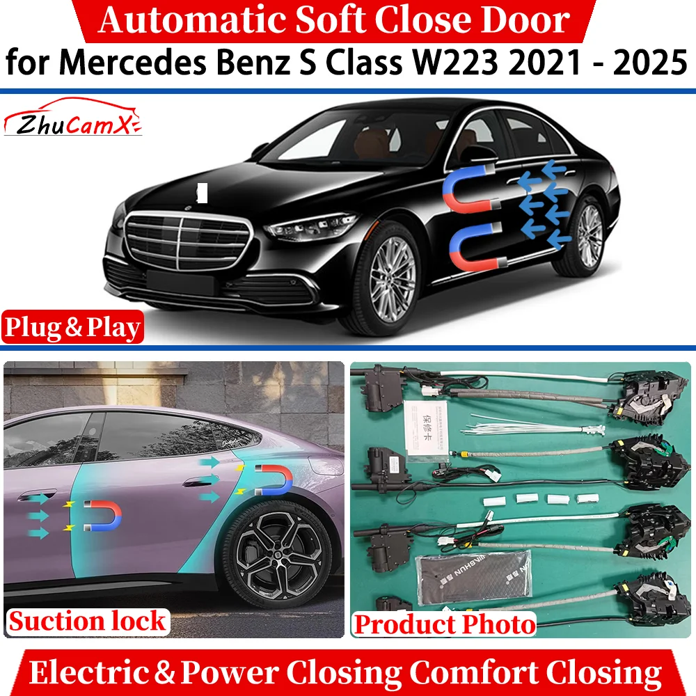 

for Mercedes Benz S Class W223 2021 2022 2023 2024 2025 Automatic Soft Close Door Electric Power Comfort Closing Suction System