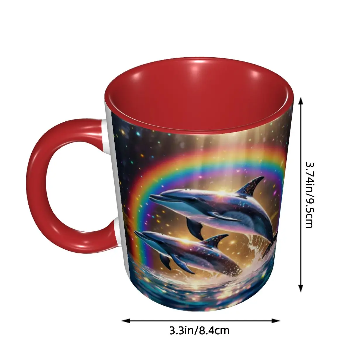 Sunset Dolphins Dancers Sea Creature Dolphin Mug Funny Ceramic Coffee Cups Tea Mugs Milk Cup Drinkware Gifts for Woman Man