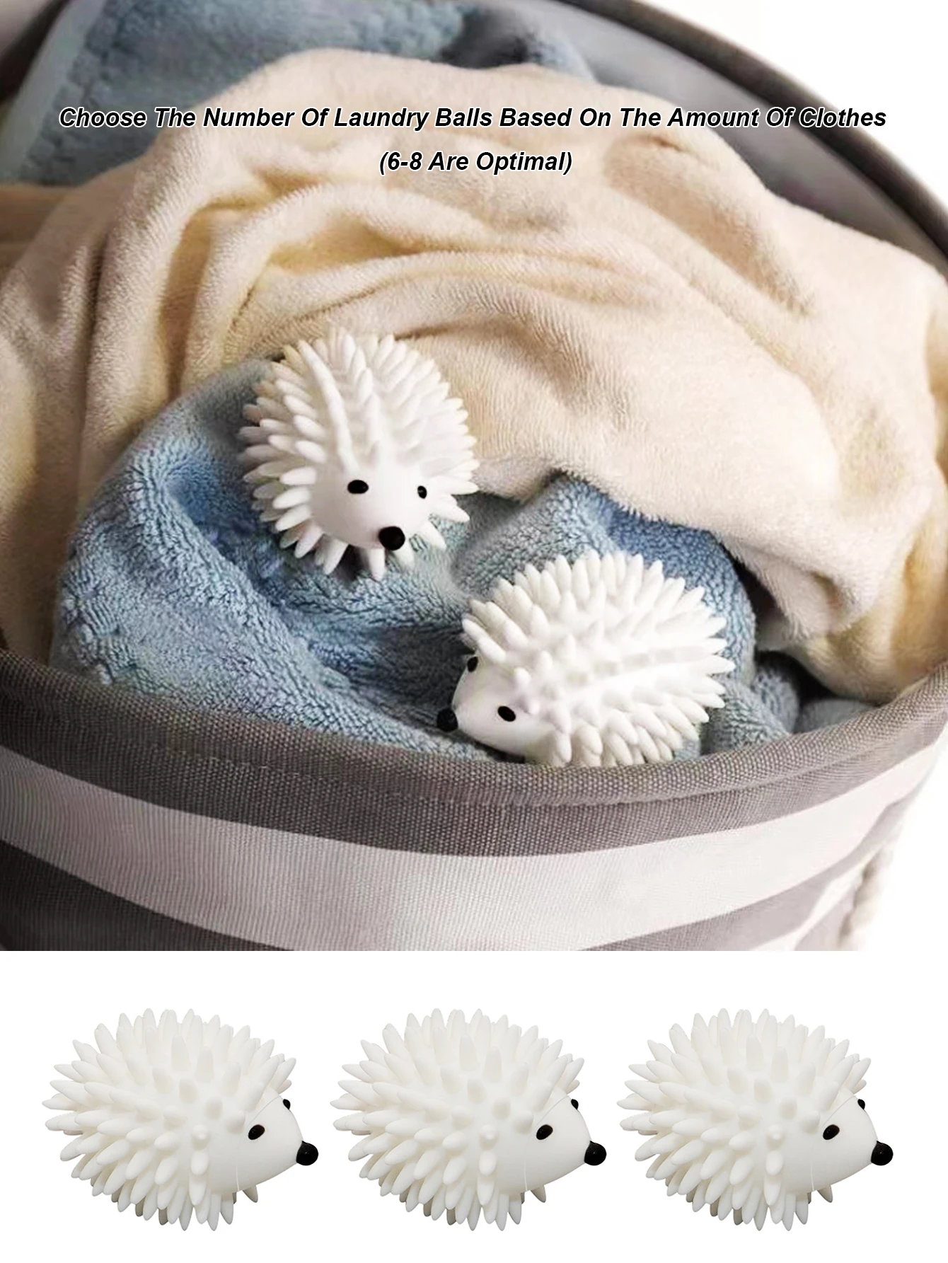 Laundry Ball White Hedgehog Stain Remover Anti Entanglement Magic Washing Cleaning Tangling Clothes Universal Washing Machines