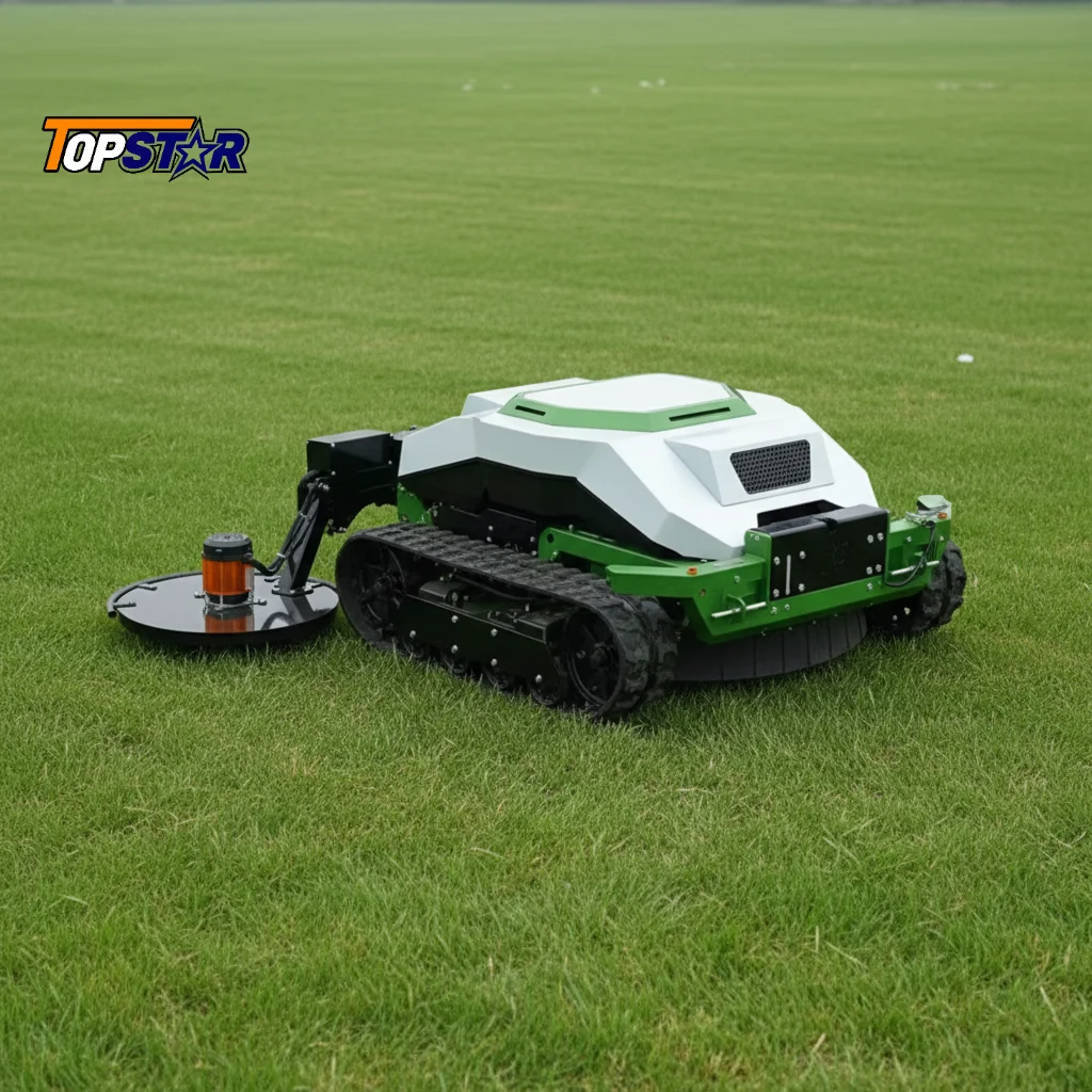 

RC Tracked Crawler Lawn Mower Cordless Electric Self-Driving Mower for Home Garden Commercial Lawn