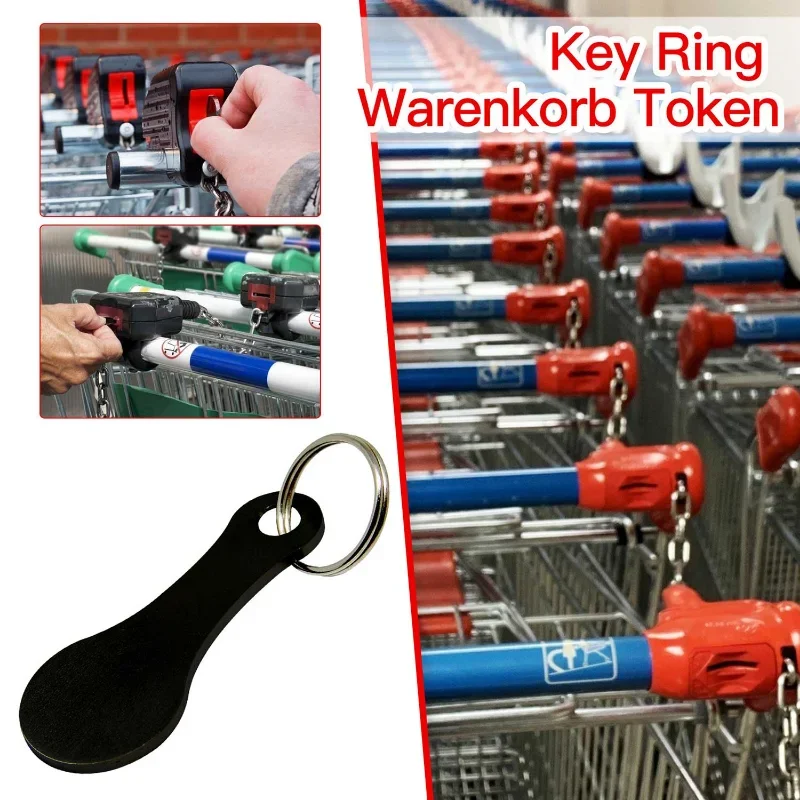 1/2/3PCS Shopping Cart Token Key Ring Recycled Alloy Key Chain Keyring Charm Metal Phone Pendant Keychains Coin Holder Wholesale