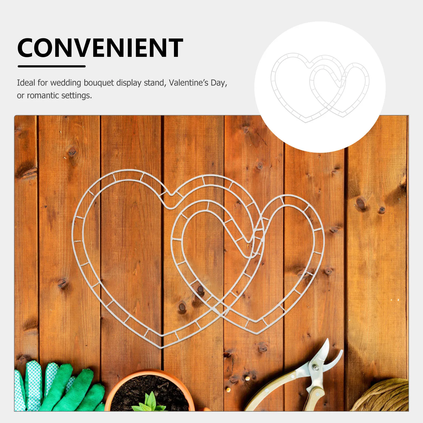 1 set porta composizioni floreali a forma di cuore cornice floreale fai da te per matrimonio, San Valentino, decorazioni natalizie, supporto per bouquet artificiale