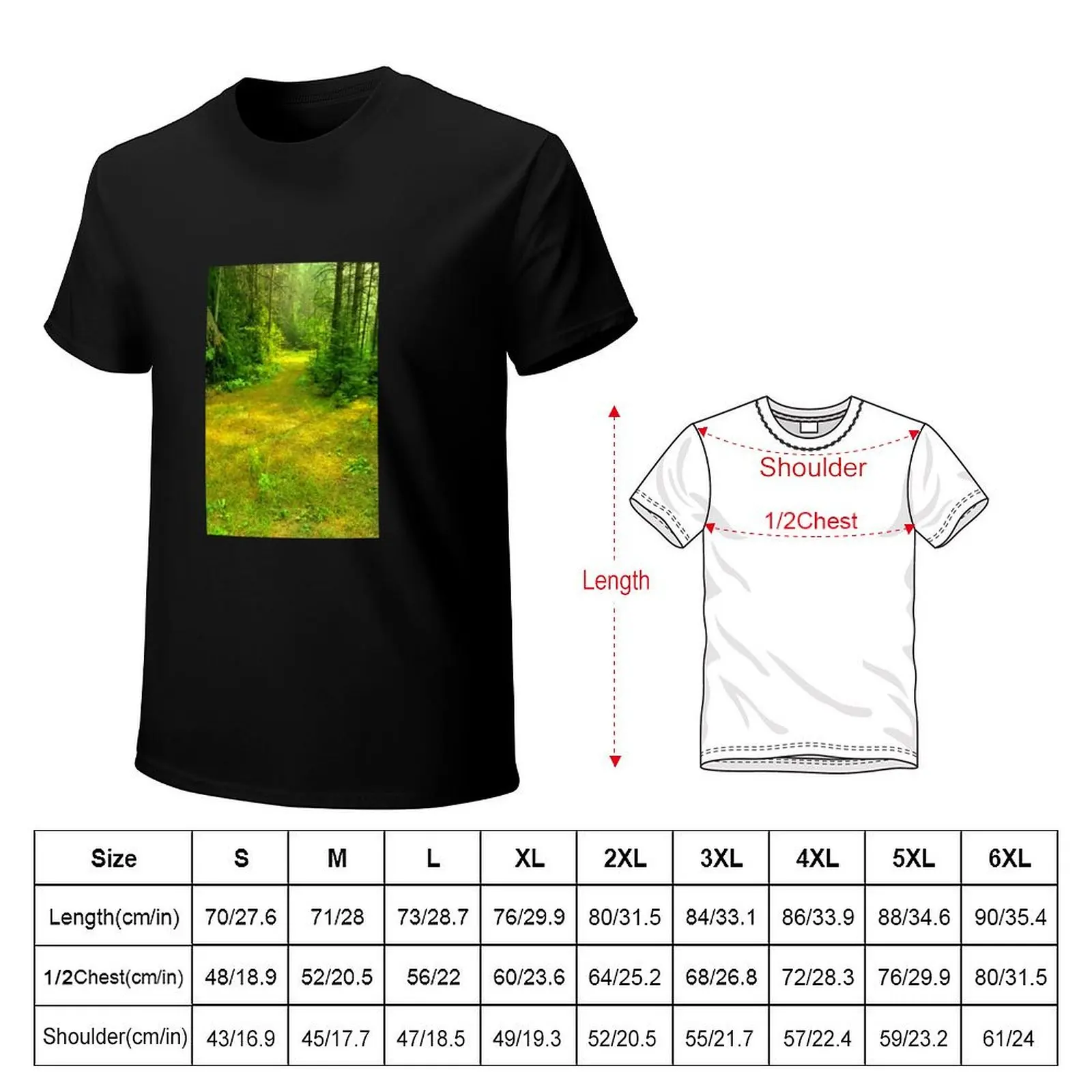 Sunny Summer Forest Glade T-shirt plus size tops plus sizes quick drying T-shirt men