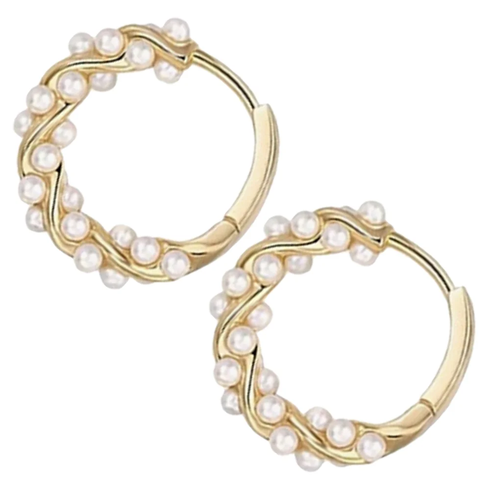 

1 Pair Hoop Earrings Pearl Earrings Ear Hoops Women Earrings Fashion Jewelry pearl earrings for women