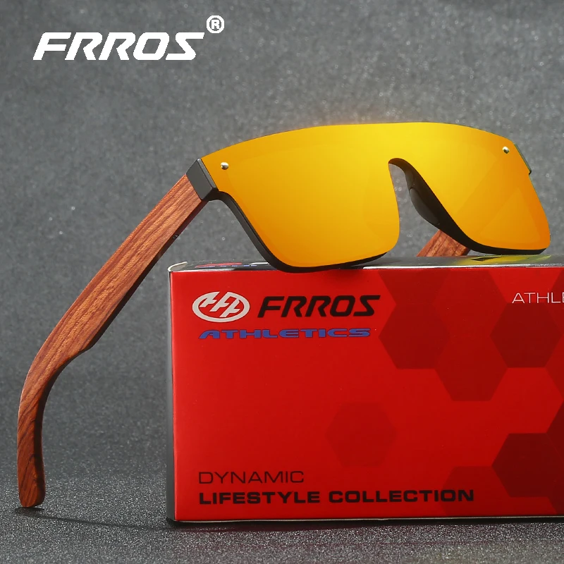 FRROS Natural Wooden Sunglasses Men Polarized Fashion Sun Glasses Original Wood Oculos De Sol Masculino 7800