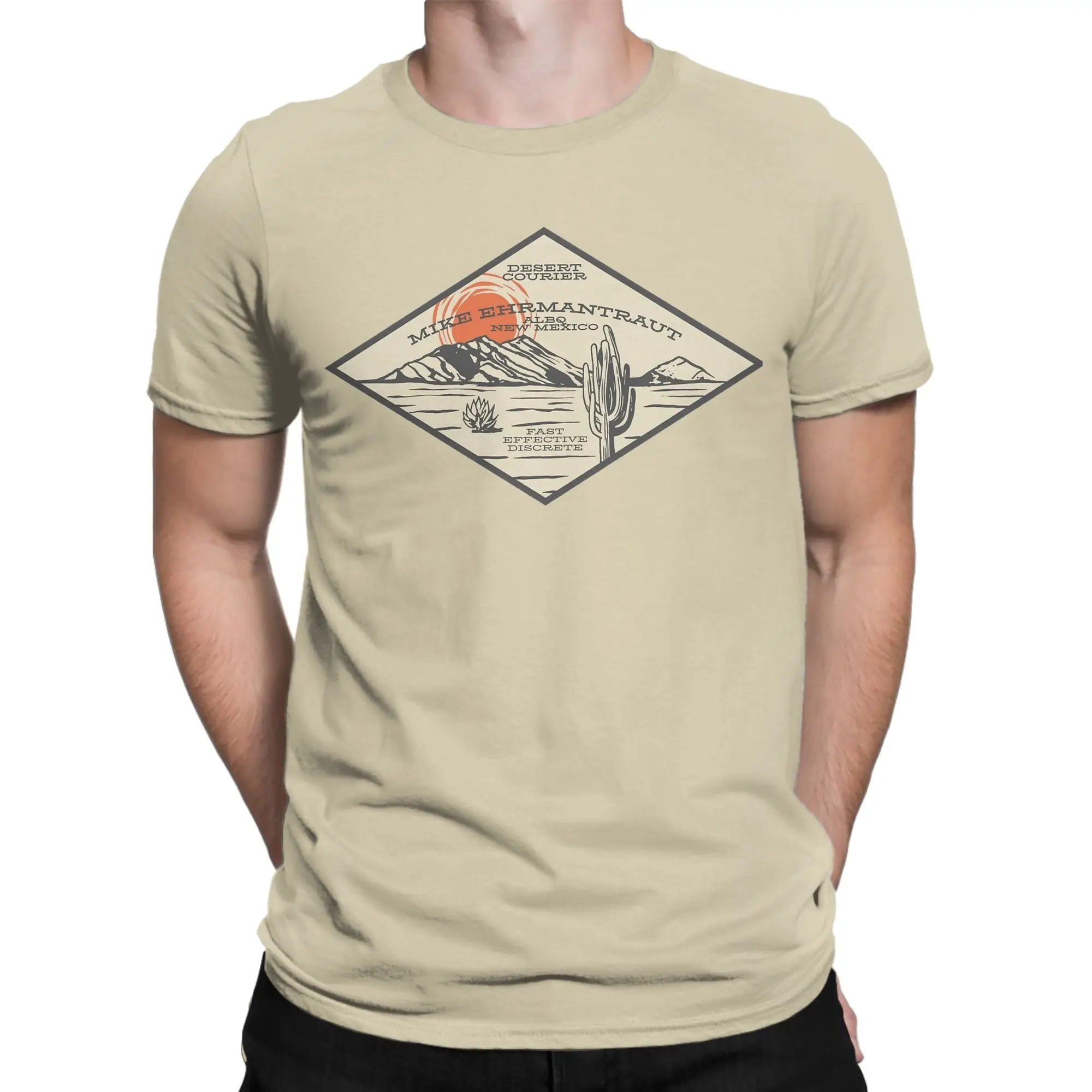 Vintage Mike Ehrmantraut Desert Courier Breaking Bad T-Shirts Men 100% Cotton T Shirt  Short Sleeve Tee Shirt Graphic Clothes