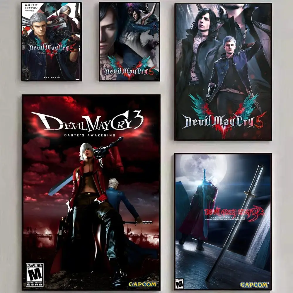 Anime D-Devil M-May Cry-S Poster Wall art print art suitable for living room bedroom bar parlor home decor gift