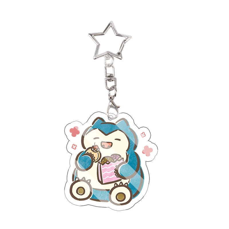 Snorlax Wigglytuff Eevee Acryl-Schlüsselanhänger Kawaii Pachirisu Trendiger Anhänger Taschendekoration Beliebte Modelle Kettenanhänger Geschenk – Detail 6