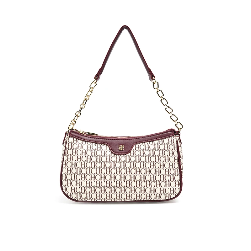 

CH Light Luxury Brand Fashion Chain Tote Strap Tote Bag Brand Monogram Print Versatile Temperament Women's Armpit Bag