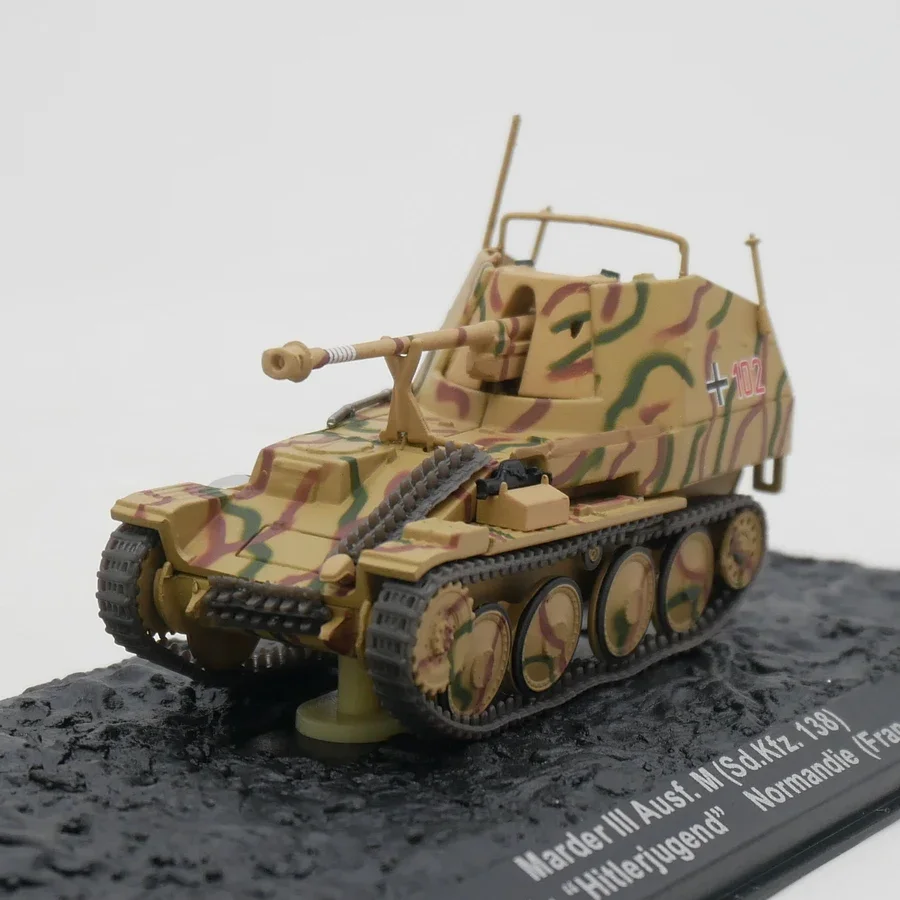 Hot Sale Ixo 1:72 Scale Diecast Alloy Marder III Sd.Kfz.138 German Squirrel 3 Tank Model Militarized Combat Track Type