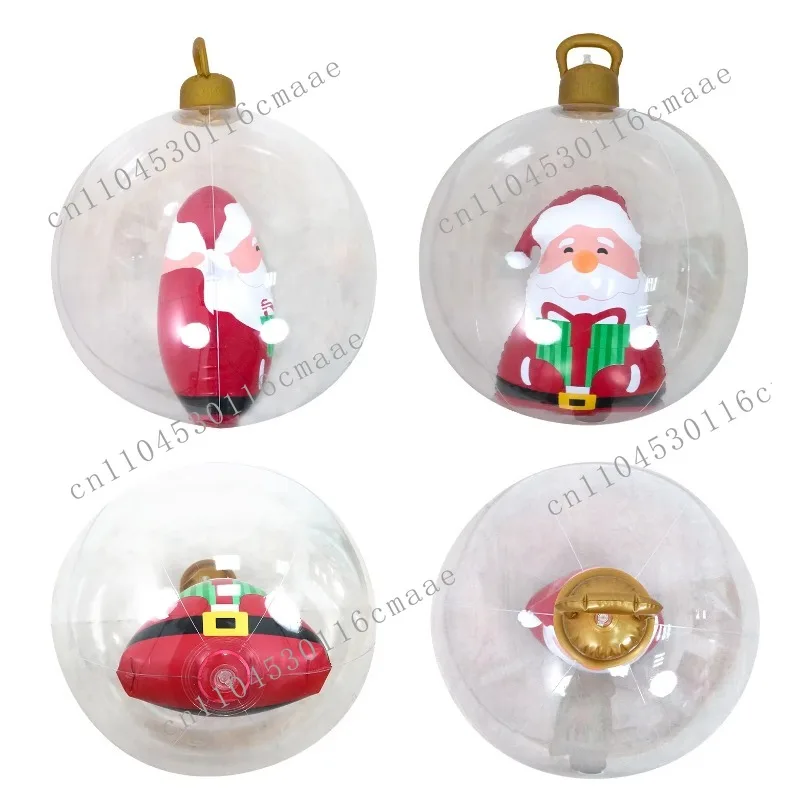 Ten piece setOutdoor Christmas Street Ornaments 3D Ball PVC Transparent Decoration Christmas Ball with Snowman Santa Tree