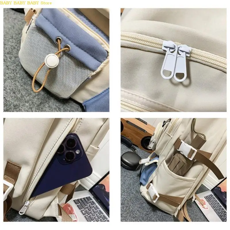 

Q81A Women Nylon Laptop Backpack Casual College School Bag Large Capacity Bookbag
