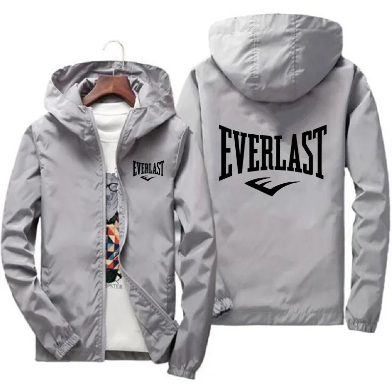 Men Spring Autumn High Quality Printed Hooded Zipper Jacket Windproof Waterproof for Outdoor Leisure Sports Daily Wear