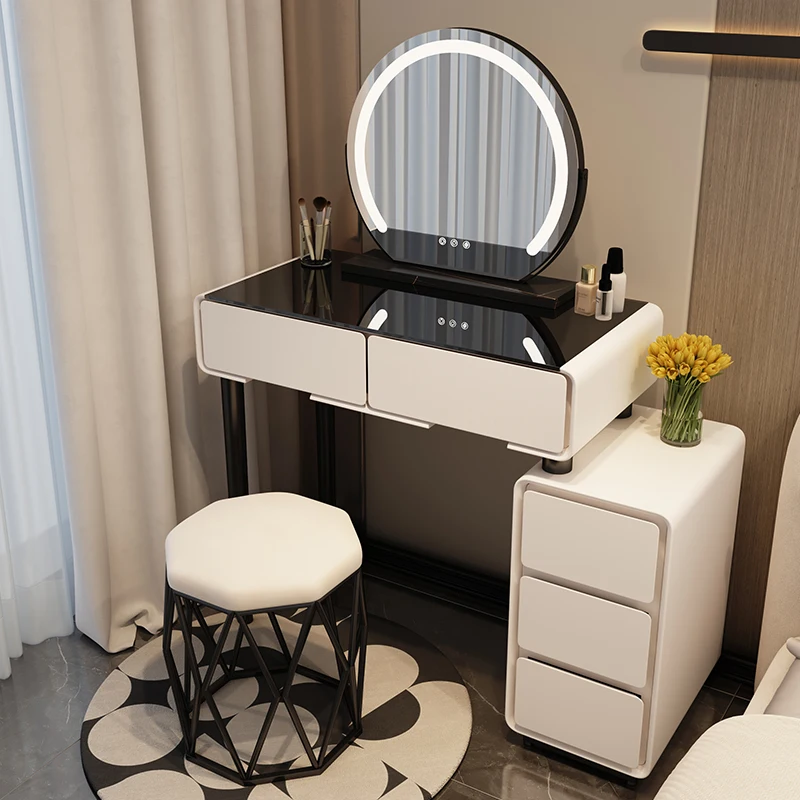 Small Bedroom Vanity Table Makeup Console Study Mirror Dressing Table Jewelry Organizer Girl Vestidores Lounge Suite Furniture