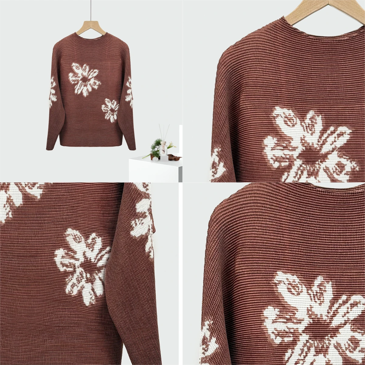 

Miyake Fold 2025 Новый осенне-зимний женский модный топ с длинными рукавами и высококачественной свободной большой футболкой с рукавами «летучая мышь»