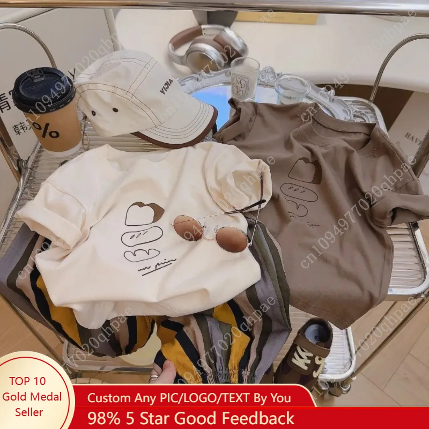 6 مويس-10 ans تي شيرت صب enfants 2025 كانتري بيبي غرسونز ملء القطن decontracté à la mode coréen enfants قميص وضع المناديل #1