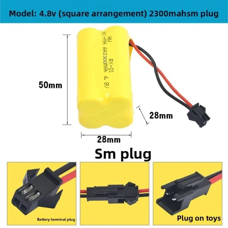 NiCD NiMH 4.8V 2300mAh Battery for Toy Remote Control Car Rechargeable Battery Pack Rc Cars Boat Ship Toys AA 4.8 V Battery Pack