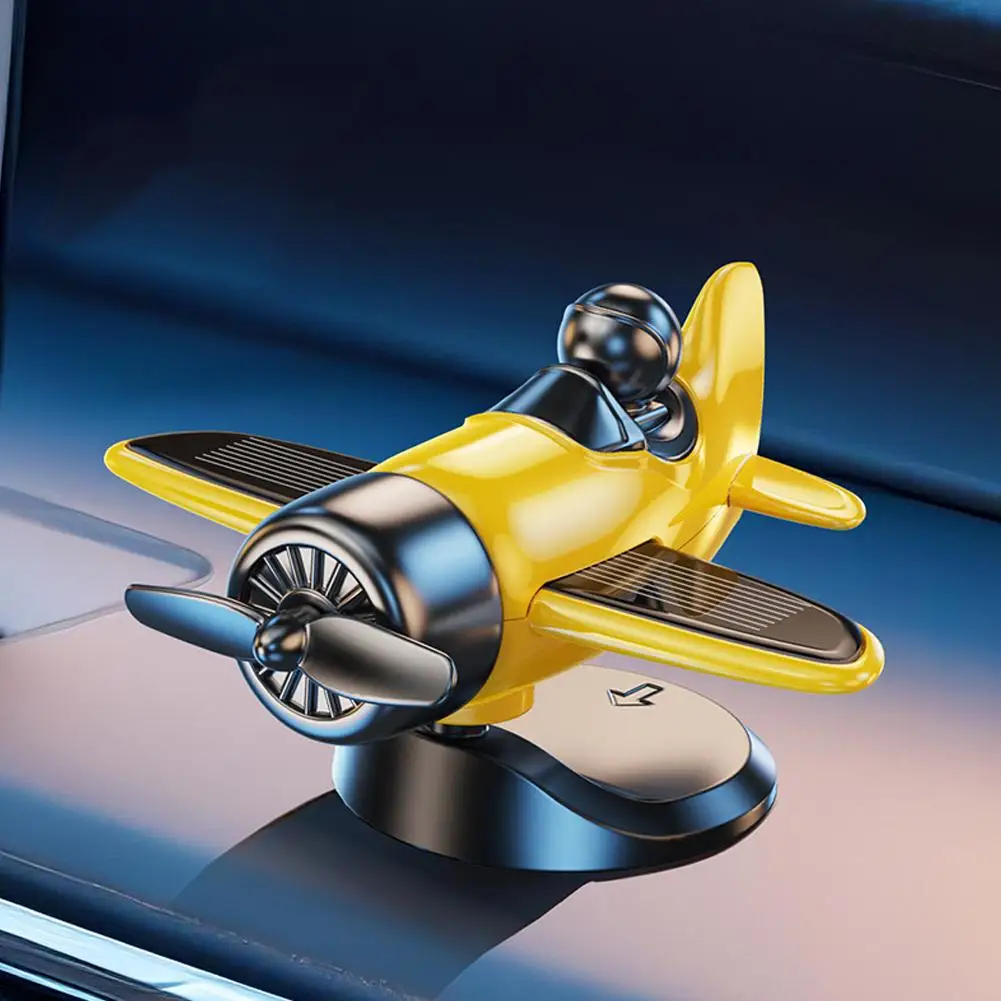 

Car Solar Airplane Ornaments 360° Rotary Car Center Helicopter Console Solar Decoration Ornaments Car Propeller Powered Rot V2E6