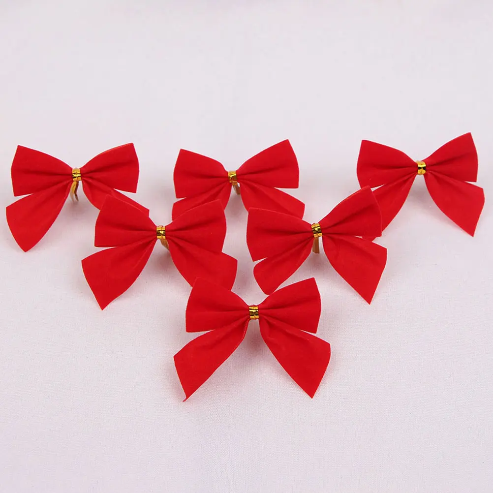

96pcs Bowknot Pendant Ecofriendly Christmas Decorations Tree Hanging Tie Ornament Xmas Reusable Nonfading Chic Design