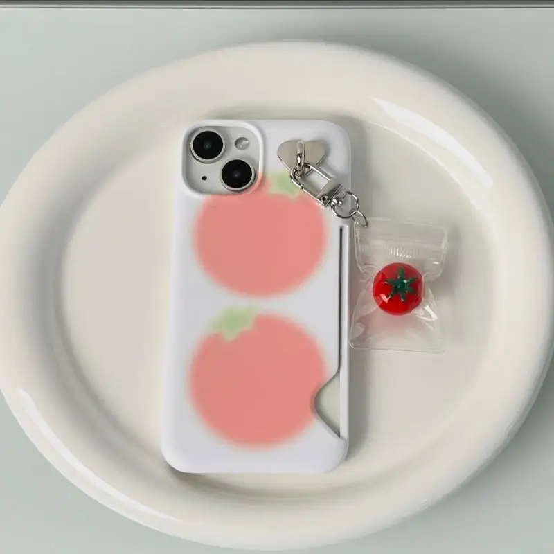 195C Unique Tomato Shaped Phone Charm Tomato Designs Phone Hanging Ornament Sturdy Keychain for Bags Keys Phones
