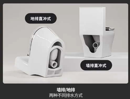 Grote diameter muur rij type achterdrainage pompen directe punch type huishoudelijke kleur keramiek