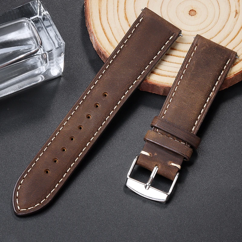 Watch Band Genuine Leather Straps 14 16mm 18mm 20mm 22mm 24mm Watch Accessories High Quality Leather Watch Belt Strap Watchbands