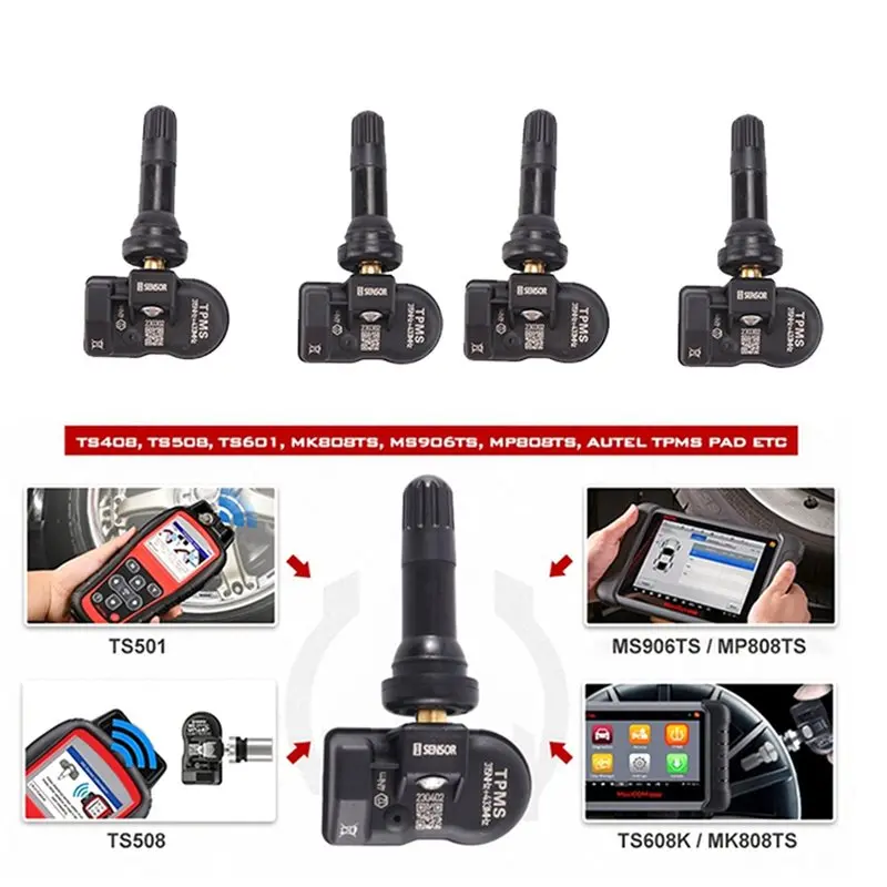 NEW-12Pcs Programmable MX Sensor For Autel TS408 TS508 ITS600 TPMS Tire Pressure Sensor 433Mhz 315MHZ 2 In 1 Sensor Monitor
