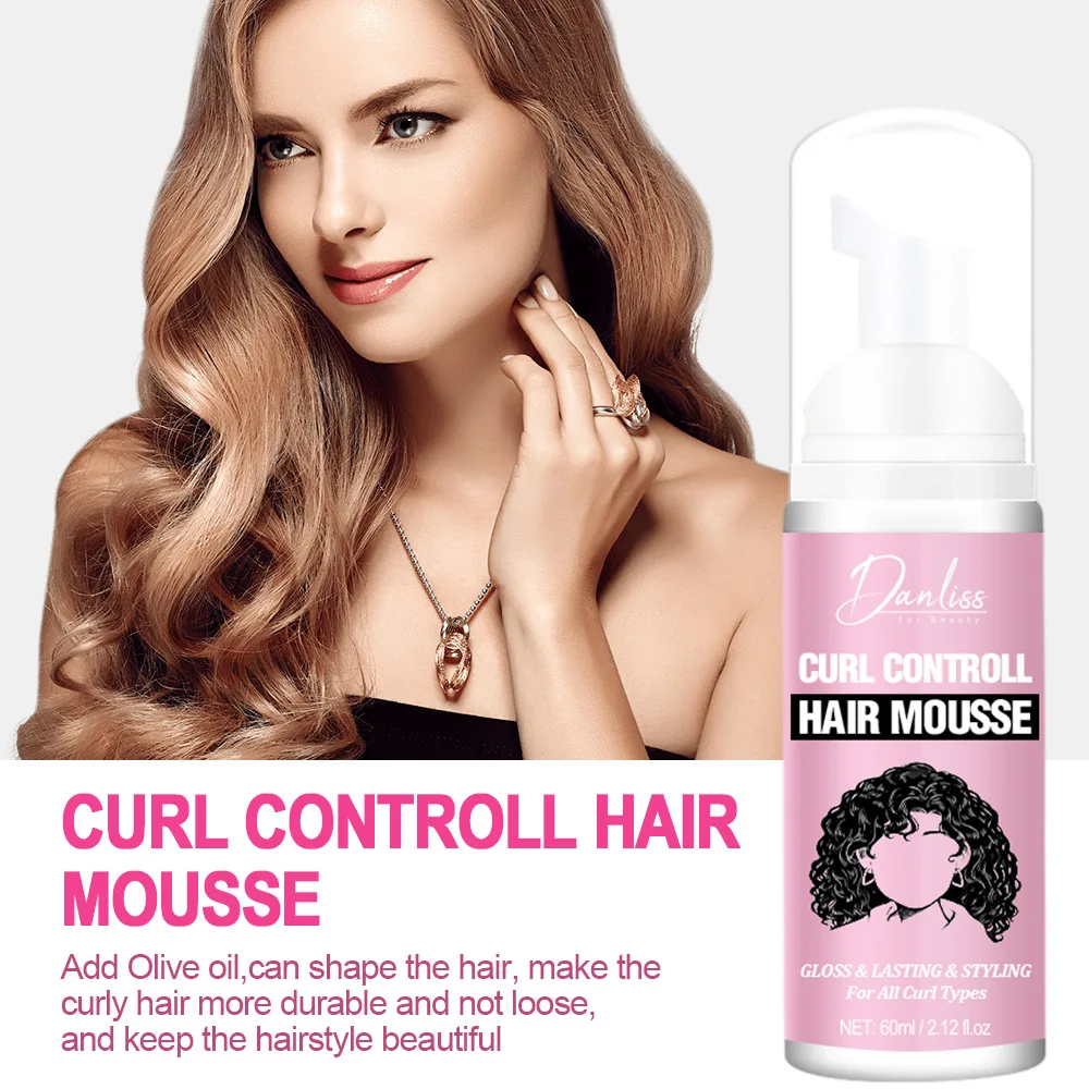 1/2PCS Curl Defining Mousse, Anti-Frizz Bouncy Cream Hair Curling Cream Mousse Hydrate Defined Curl Enhancer hair Styling Creamy