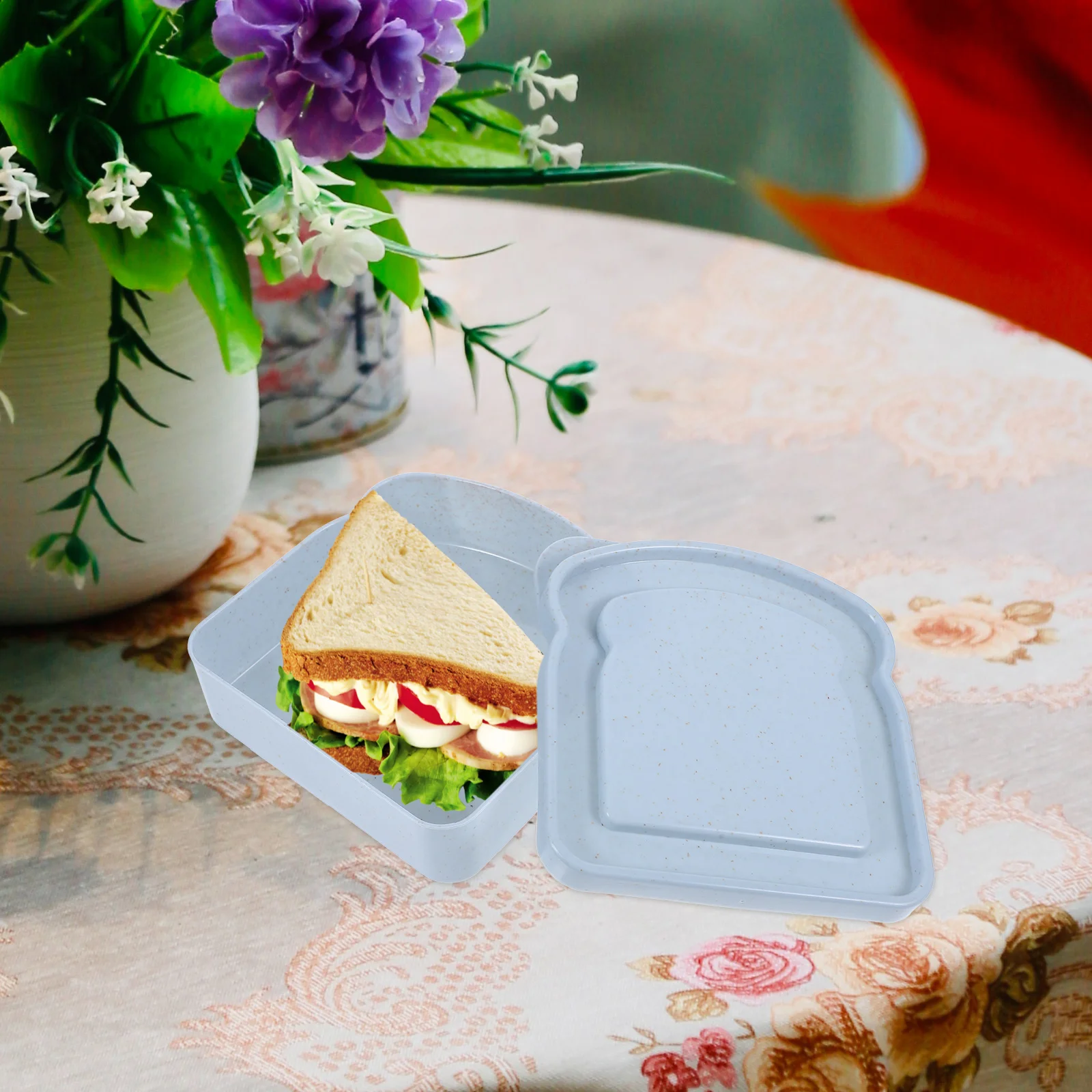 

Bread Storage Box Sandwich Container Reusable Holder Kitchen Home Bakery Straw Boxes Food Containers Storage Practical