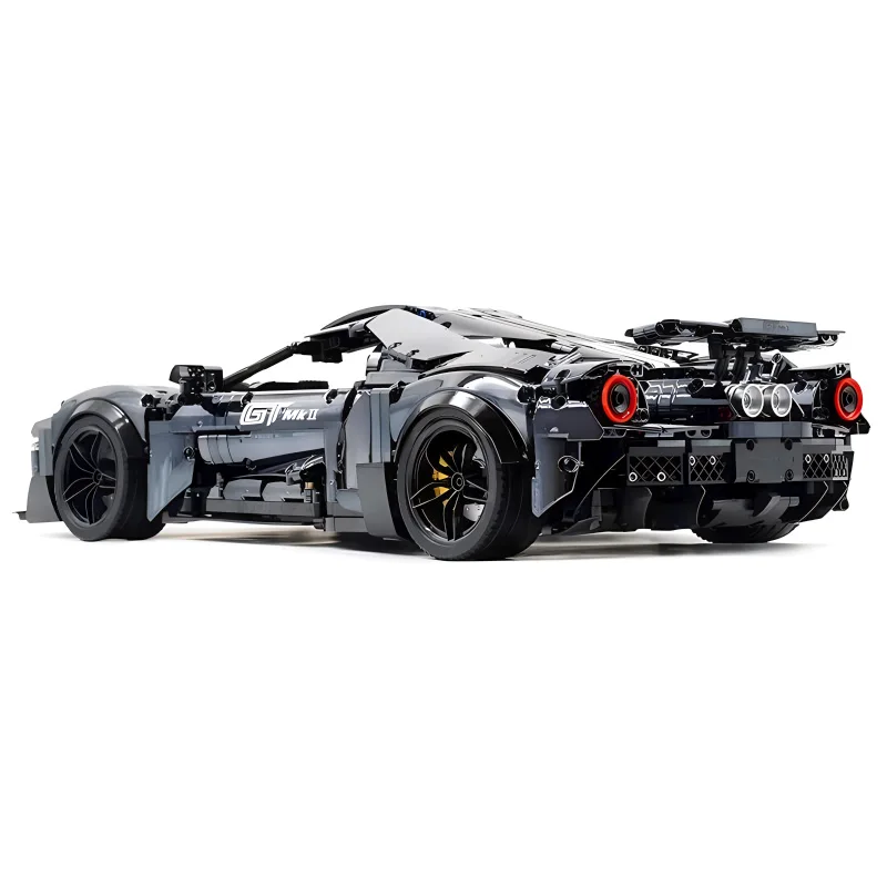 MOC T5042D 1:8 techniczne czarne poszycie Super samochód sportowy Hypercar Model klocki klocki Puzzle zabawki świąteczne prezenty dla dzieci