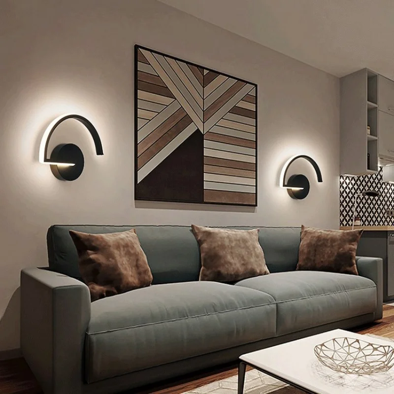 北欧リビングルームソファ背景壁装飾壁ランプ創造的人格寝室ベッドミニマリストアート壁ランプ