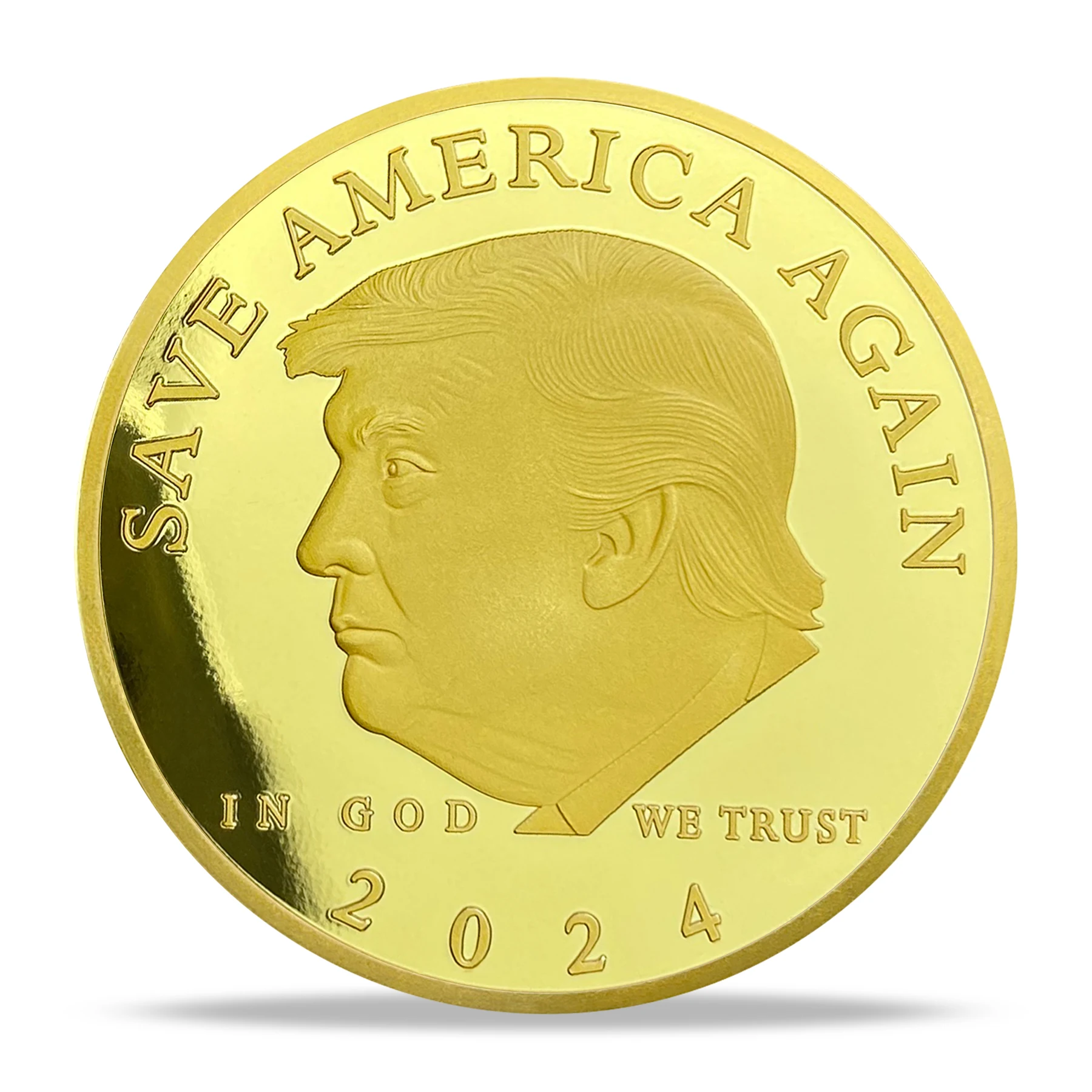 

2024 US President Donald J Trump Gold Plated EAGLE Commemorative Coin Souvenir Gift SAVE AMERICA AGAIN Trump Coins