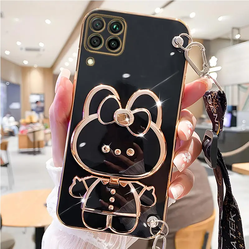 Mirror Crossbody Lanyard Phone Holder Case For Huawei P30 P20 P40 Lite Pro Nova 3i 3e 4e 5 5i 8 7 6se smart Stand Strap Cover