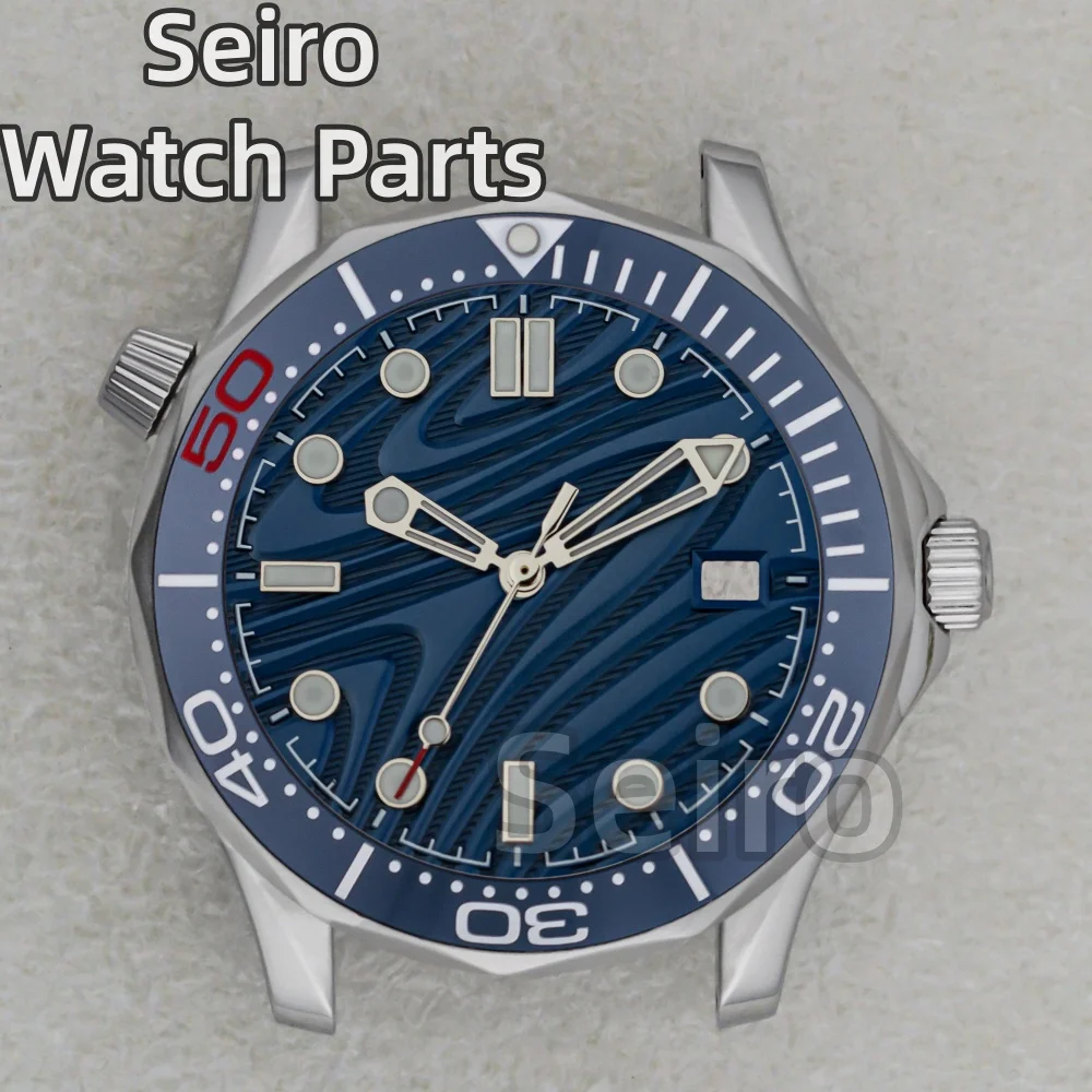 

41mm NH35 Case 31mm Dial Hands Ceramic Bezel Soild Stainless Steel Bracelet for NH35 NH36 movement Seamaster 300 Watch Case Men