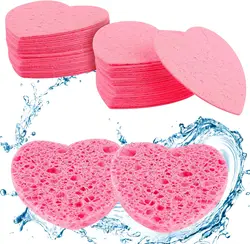 10 Pcs Facial Sponges Pads Compressed Face Sponges Daily Cleansing, Natural Wood Pulp Cotton Face Washing Sponge Pads