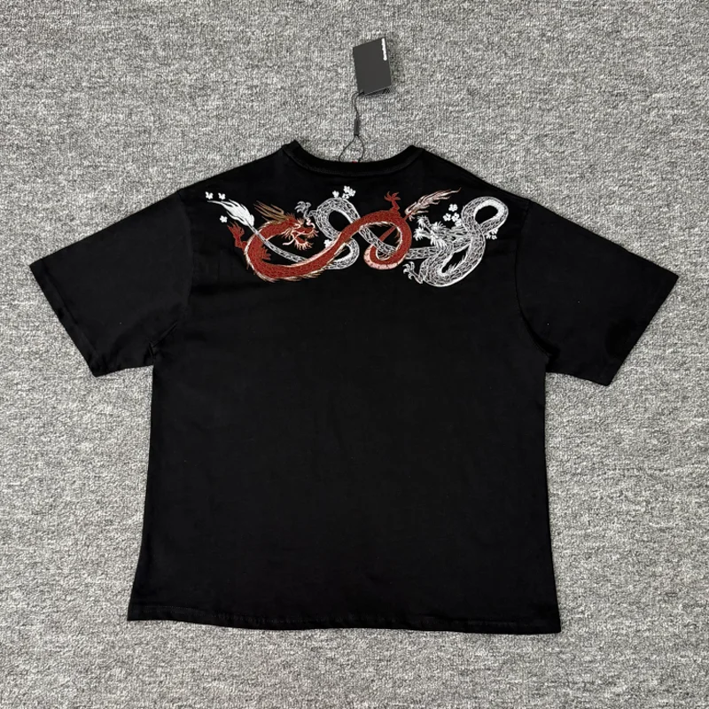 Summer Crew Neck American Style DERSCHUTZE Short-sleeved High Quality Embroidered Heavy Duty Tee Stock