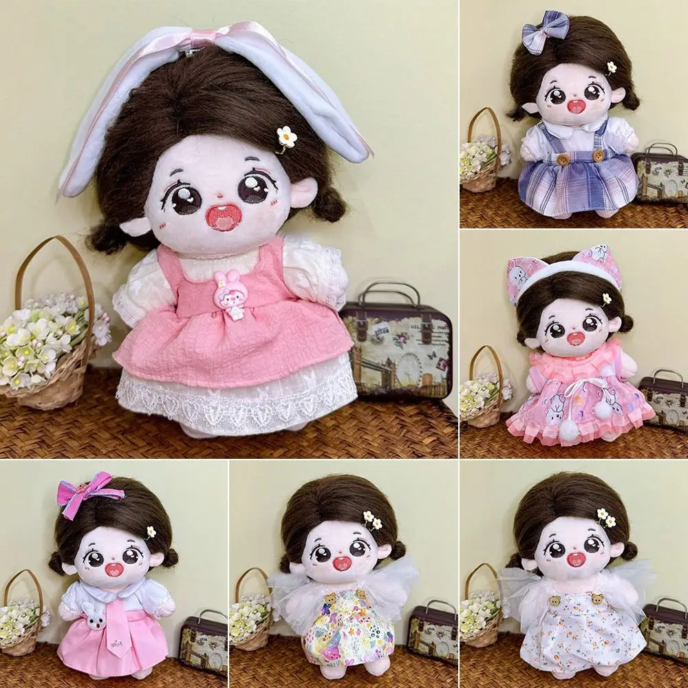 Cute Doll Lovely Clothes With Cartoon Headband Accessories 9 Styles Plush Dolls Clothes Princess Dress