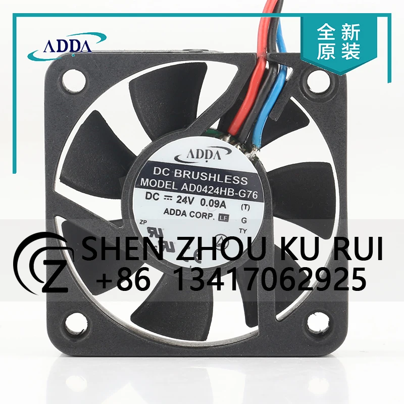 New ADDA three-wire ultra-quiet 5V 12V 48V DC24V 0.09A AC EC 4010 40X40X10MM 4CM double ball axial flow AD0424HB-G76 cooling fan