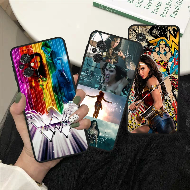 Wonder Woman Cute For Xiaomi Redmi K60 12C 12 11A A1 11 10C 10X 9T 9C 9AT 8A Pro Silicone Black Phone Case